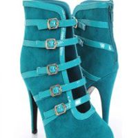 Teal Strap Up Booties